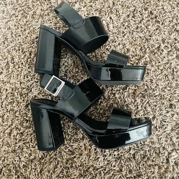 Y Not? Jaylen Woman’s platform sandal size 6.5 black chunky heel party feminine - Picture 1 of 10
